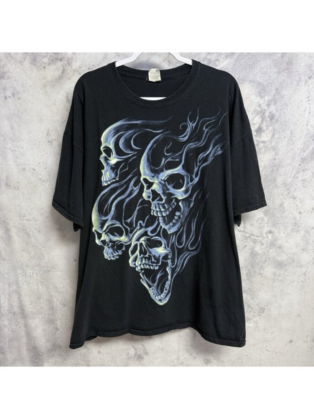 Black Graphic Skull Crewneck T-Shirt